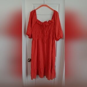 2X Orange 🍊 Luna Skies Summer Midi Dress